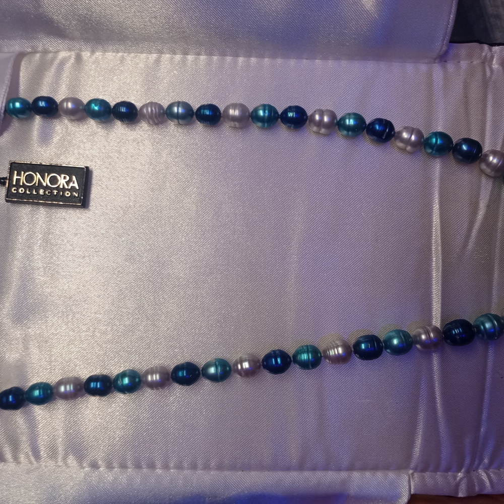 Honora Collection Blue and Silver Pearl Necklace